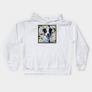 Australian Shepherd yellow roses Kids Hoodie